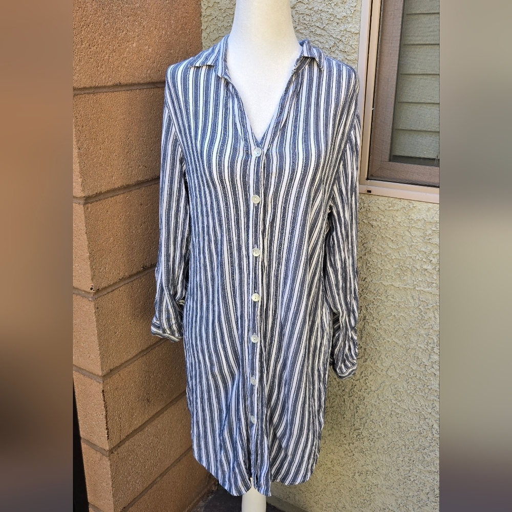 Club Z Collection Gauze Button Down Dress